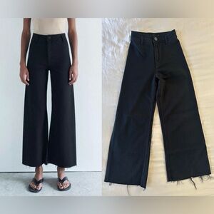 EUC Zara The Marine High Waist Wide Leg Black Jeans, Size 2/EUR 34